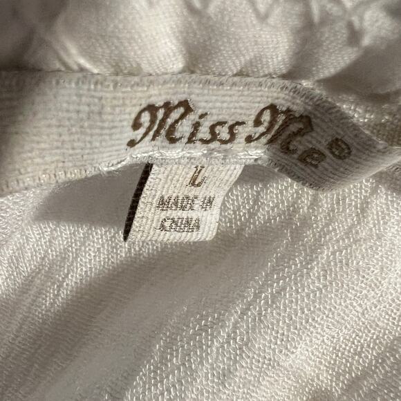 Miss Me Embellished Beaded Sequin Pocket Embroidered Gauze Button Down Size L - Picture 10 of 11